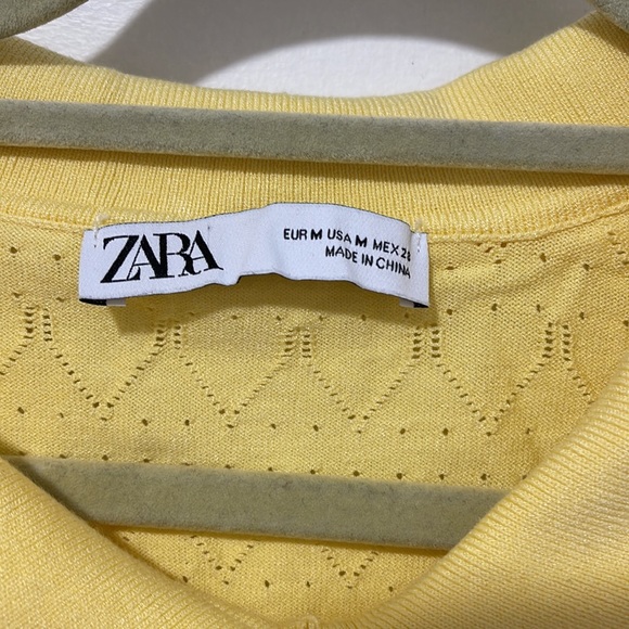 Zara yellow cropped top with see through designs - Picture 2 of 4